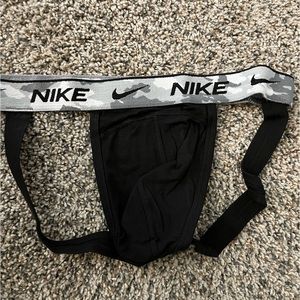 Rare Nike Dri Fit Essential Cotton Stretch Jock Strap in Gray Camo